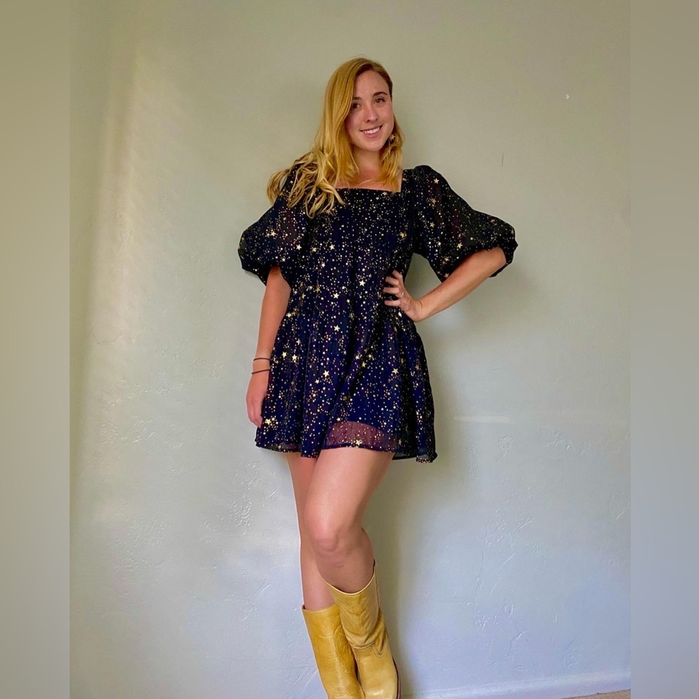 Nasty Gal black starry tunic dress